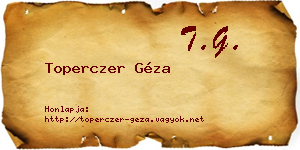 Toperczer Géza névjegykártya