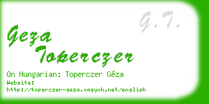 geza toperczer business card