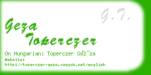 geza toperczer business card